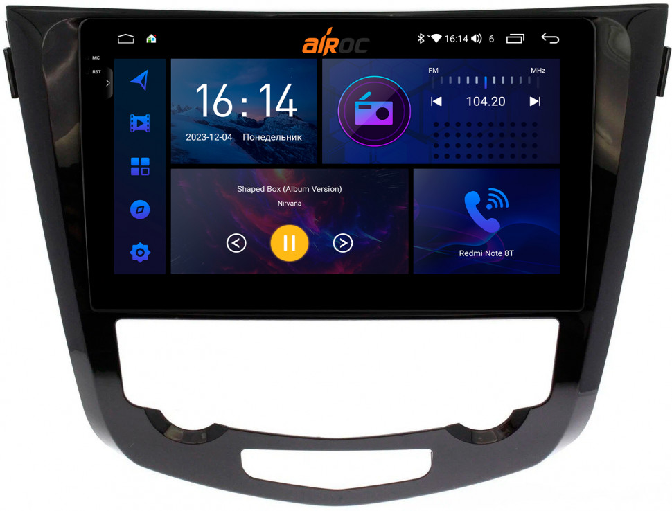 Штатная магнитола Airoc 2K RI-1212 для Nissan Qashqai 2, X-Trail 3, 2014-