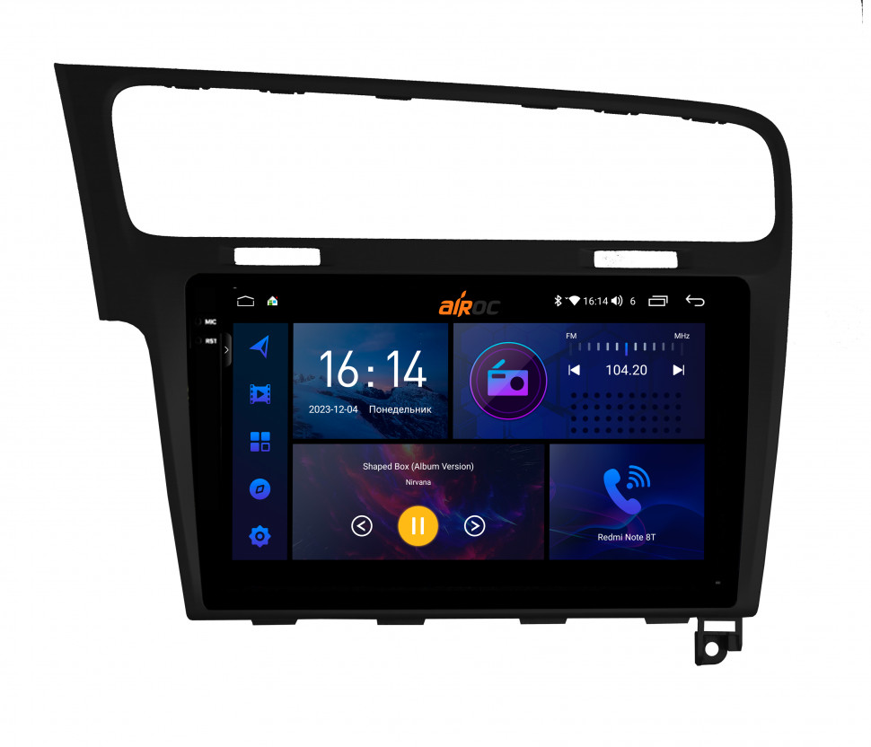 Штатная магнитола Airoc 2K RI-3715B для Volkswagen Golf 7 black