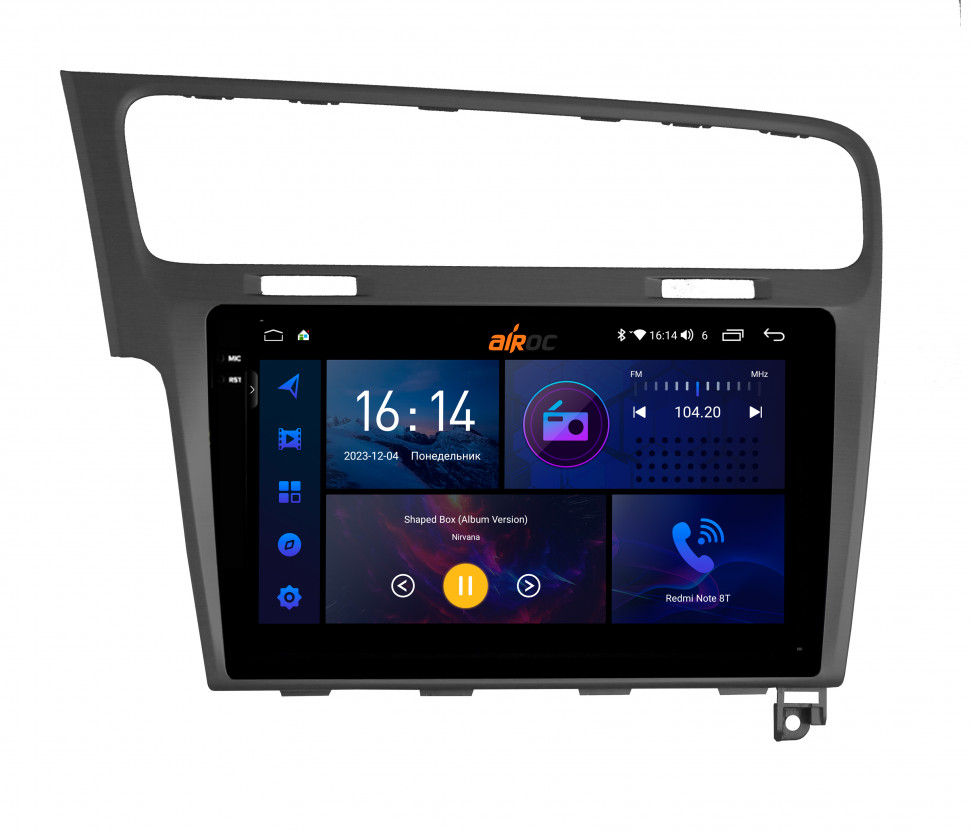 Штатная магнитола Airoc 2K RI-3715G для Volkswagen Golf 7 grey