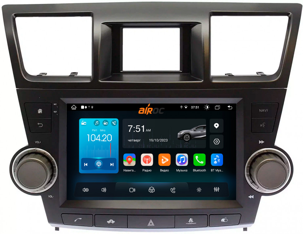 Штатная магнитола Roximo 4G RX-1122B для Toyota Highlander 2, 2007-2014