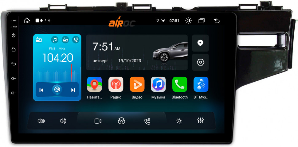 Штатная магнитола Roximo 4G RX-1912R для Honda Fit 3 / Jazz, 2013-2020, RHD