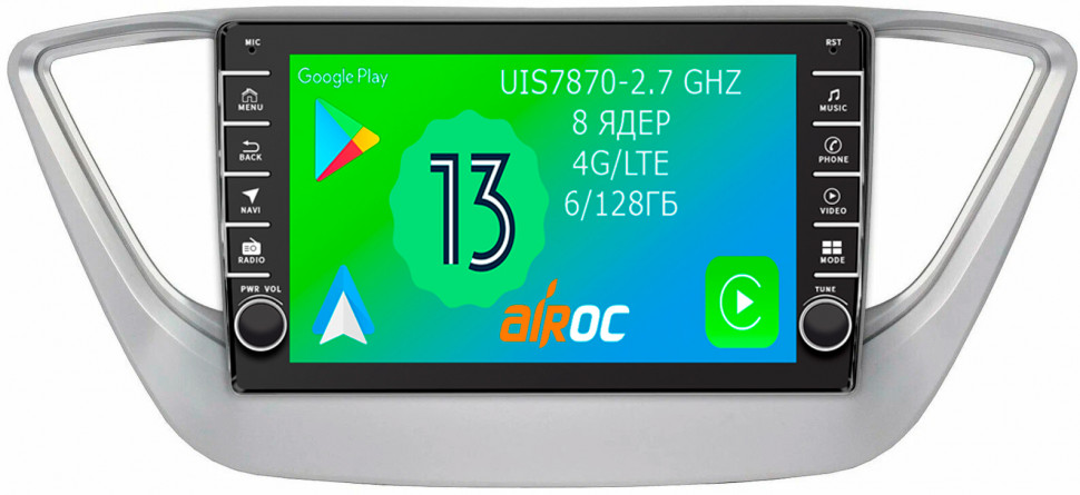Штатная магнитола Airoc AB-2011-N17 для Hyundai Solaris 2017-2020