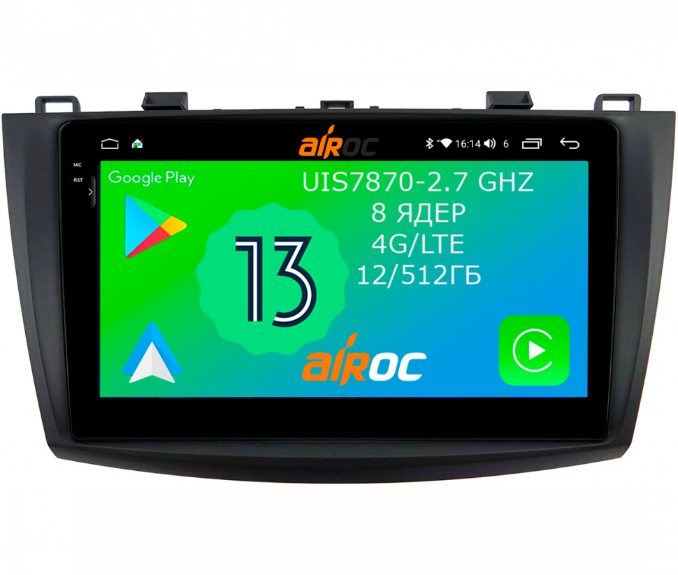 Штатная магнитола Airoc 2K AU-2414 для Mazda 3 BL 2009-2013
