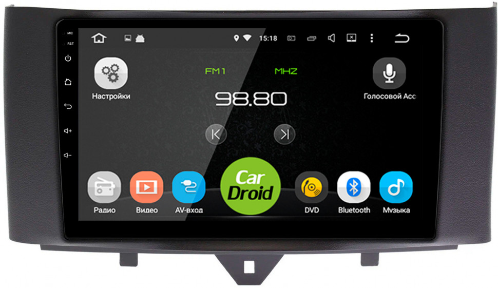 Штатная магнитола CarDroid RD-2508F для Smart Fortwo 2, 2011-2015 Штатная магнитола CarDroid RD-2508F для Smart Fortwo 2, 2011-2015